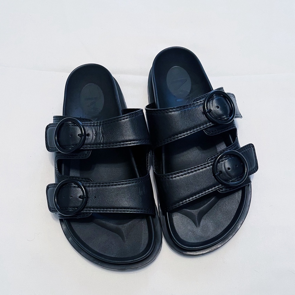 **LAST CHANCE** Black MNG Double Buckle Sandals